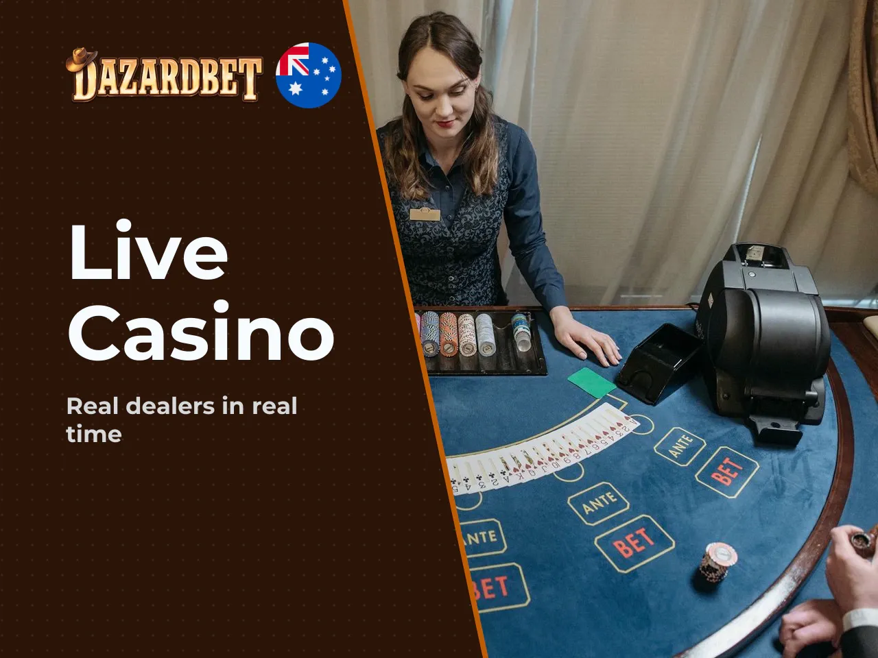 DazardBet's live casino with human dealers